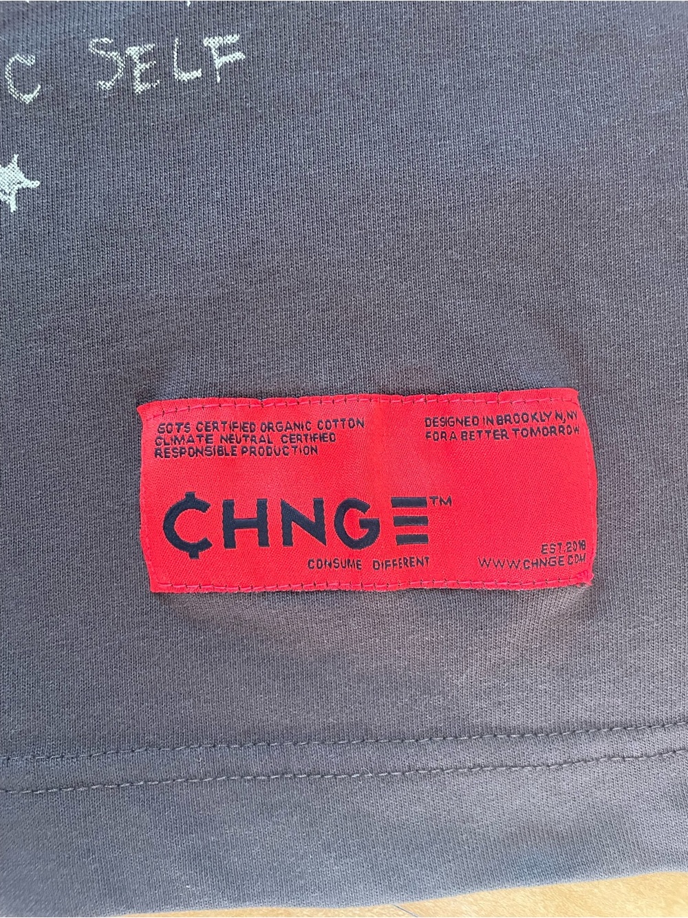 CHNGE Organic Cotton Fair Trade Boxy Fit Graphic Tee T Shirt YOU DESERVE Cat - Picture 5 of 10